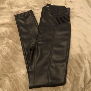 Express Faux Leather Moto Pants - Gently Worn